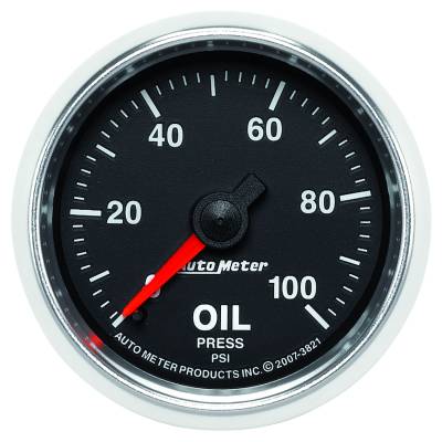 AutoMeter - AutoMeter 3821 GS Mechanical Oil Pressure Gauge 0-100PSI 2-1/16"