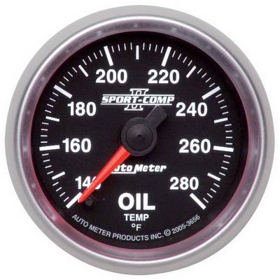 AutoMeter - AutoMeter 3656 Sport-Comp II Oil Temperature Gauge 140-280-DEG F 2-1/16"
