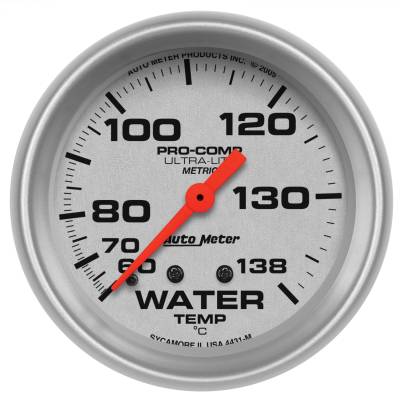 AutoMeter - AutoMeter 4431-M Ultra-Lite Mechanical Water Temperature Gauge 60-140C 2-5/8"