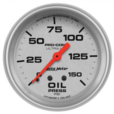 AutoMeter - AutoMeter 4423 Ultra-Lite Mechanical Oil Pressure Gauge 0-150 PSI 2-5/8"
