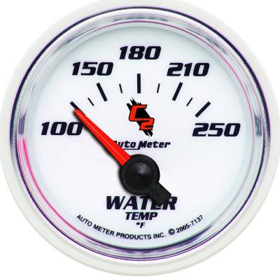 AutoMeter - AutoMeter 7137 C2 Electric Water Temperature Guage 100-250 °F 2-1/16"