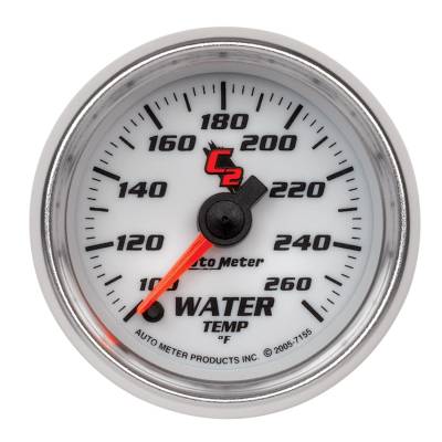 AutoMeter - AutoMeter 7155 C2 Water Temperature Gauge 100-260 -DEG F 2-1/16" Stepper Motor