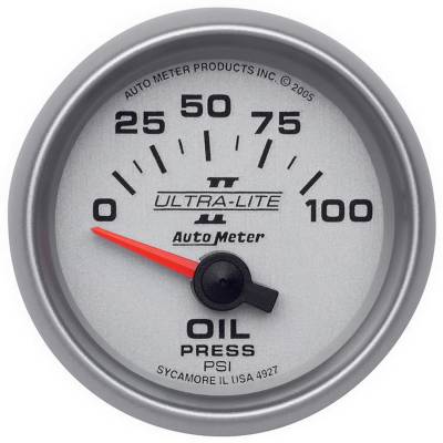 AutoMeter - AutoMeter 4927 Ultra-Lite II Electric Oil Pressure Gauge 0-100PSI 2-1/16"