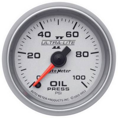 AutoMeter - AutoMeter 4953 Ultra-Lite II Oil Pressure Gauge 0-100PSI 2-1/16" Stepper Motor