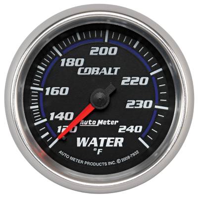 AutoMeter - AutoMeter 7932 Cobalt Mechanical Water Temperature Gauge 120-240-DEG F/6' 2-5/8"