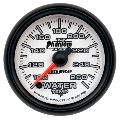 AutoMeter - AutoMeter 7555 Phantom II Water Temp Gauge 100-260 -DEG F 2-1/16" Stepper Motor