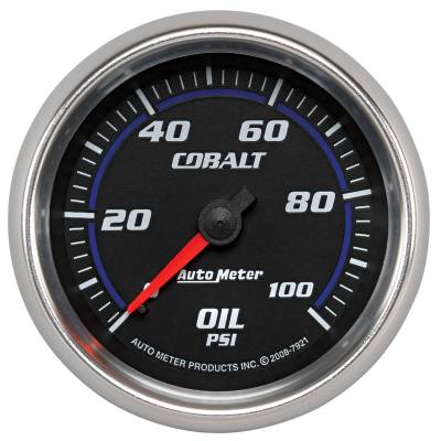 AutoMeter - AutoMeter 7921 Cobalt Oil Pressure Gauge 2-5/8" Full Sweep Mechanical