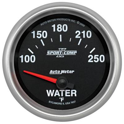 AutoMeter - AutoMeter 7637 Sport-Comp II Electric Water Temperature Gauge 100-250F 2-5/8"