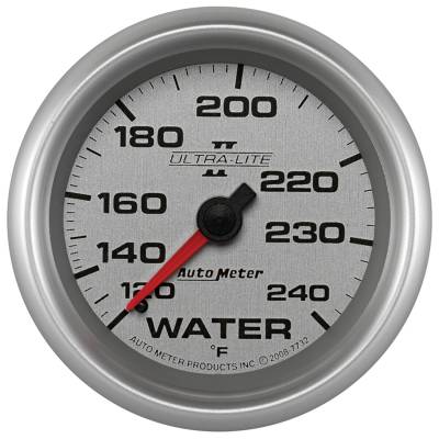 AutoMeter - AutoMeter 7732 Ultra-Lite II Mechanical Water Temp Gauge 120-240-DEG F/6' 2-5/8"