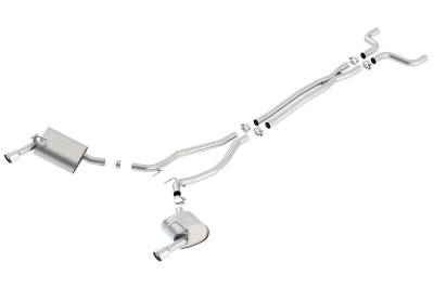 Borla - Borla 140526 S-Type Cat-Back Exhaust Single Split Rear Exit for 14-15 Camaro LS