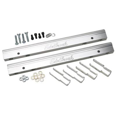 Edelbrock - Edelbrock 3633 Fuel Rail Kit for Big-Block Chevy -6 AN Clear Finish