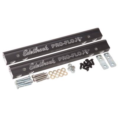 Edelbrock - Edelbrock 3644 Fuel Rail Kit for Big-Block Chrysler 413-440 -6 AN Black Finish