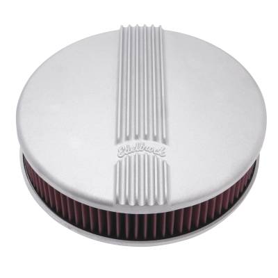 Edelbrock - Edelbrock 41179 Classic Satin Round Air Cleaner Single 4-Bbl Carb 3" Element