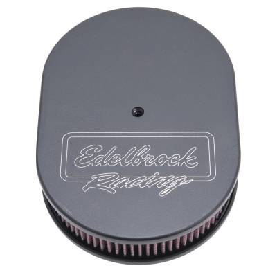 Edelbrock - Edelbrock 42203 Victor Series Black Oval Air Cleaner 2.4" Cotton for Dual-Quads