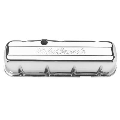 Edelbrock - Edelbrock 4680 Sig-Valve Covers Chrome Tall Profile Chevy 396-502 65-Later
