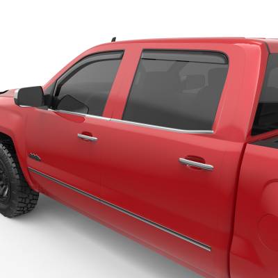 EGR - EGR 571775 Fr/Rr In-Channel Window Visors Black 14-18 Silverado/Sierra Crew