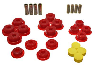 Energy Suspension - Energy Suspension 2.3106R Control Arm Bushing Set Front Polyurethane Red