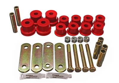 Energy Suspension - Energy Suspension 3.2134R Heavy Duty Shackle Set Front/Rear Polyurethane Red