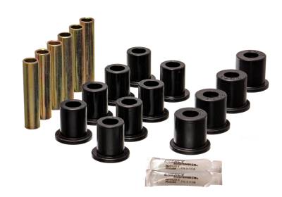 Energy Suspension - Energy Suspension 4.2119G Leaf Spring Bushing Set Front Polyurethane Black