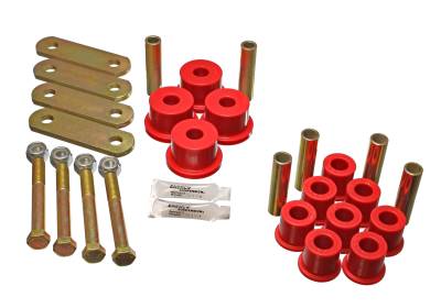 Energy Suspension - Energy Suspension 4.2135R Heavy Duty Shackle Set Front/Rear Polyurethane Red