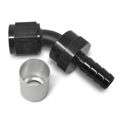 Russell - Russell 610593 ProClassic Crimp On Hose End 45-DEG End Black/Clear -10AN