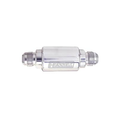 Russell - Russell 650180 3-1/4" Length 8ANx3/8" Male NPT In/Out Fuel Filter Polished