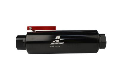Aeromotive Fuel System - Aeromotive 12332 Shutoff Valve Fuel Filter 100 Micron ORB-12 Black