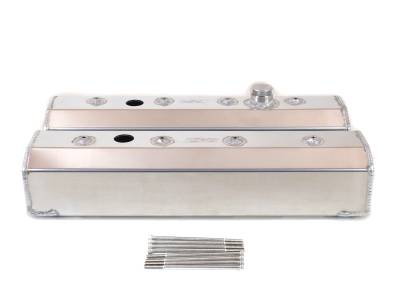 Canton - Canton Racing 65-205 Valve Covers SBC Centerbolt Fab Alum w/Fill & PCV