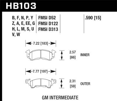 Hawk Performance - Hawk Performance Black Motorsports Brake Pads HB103M.590