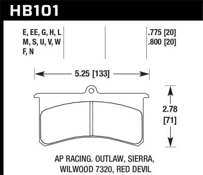 Hawk Performance - Hawk Performance DTC-70 Motorsports Brake Pads HB101U.800