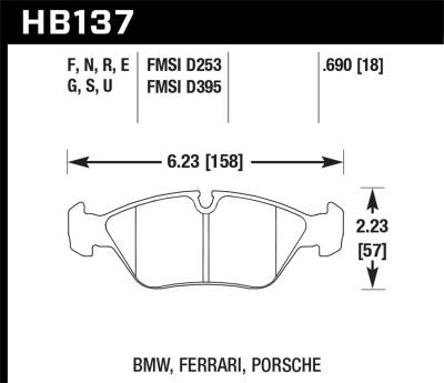 Hawk Performance - Hawk Performance HPS High Performance Street Brake Pads HB137F.690