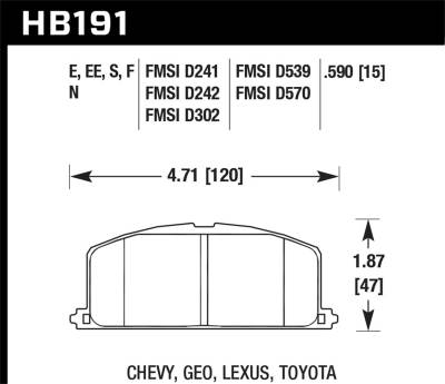 Hawk Performance - Hawk Performance Blue 9012 Motorsports Brake Pads HB191E.590