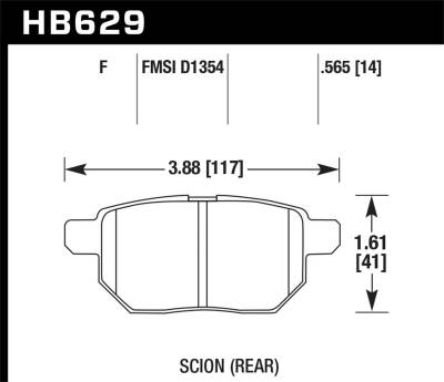 Hawk Performance - Hawk Performance HPS 5.0 High Performance Street Brake Pads HB629B.565