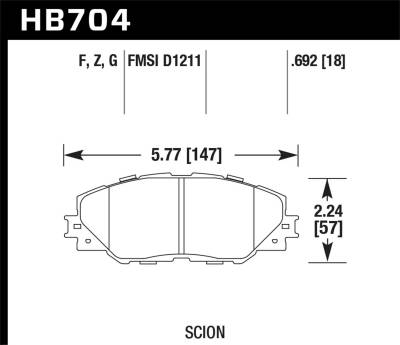 Hawk Performance - Hawk Performance HPS 5.0 High Performance Street Brake Pads HB704B.692