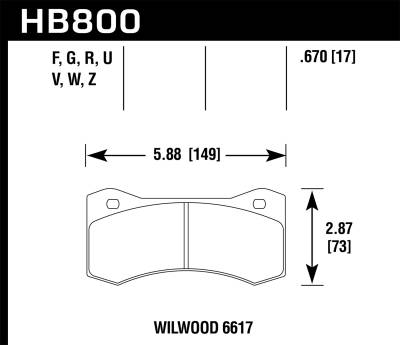 Hawk Performance - Hawk Performance DTC-60 Motorsports Brake Pads HB800G.670