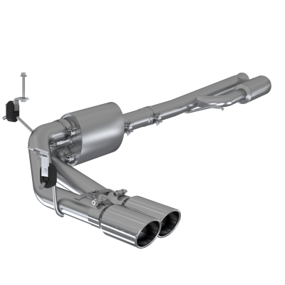 MBRP Exhaust - MBRP S5092304 T304 3" Cat-Back Pre-Axle Dual Exit w/Muffler 19-26 Silv/Srra 1500