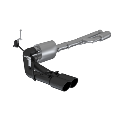 MBRP Exhaust - MBRP S5092BLK Blk 3" Cat-Back Pre-Axle Dual Exit w/Muffler 19-26 Silv/Srra 1500