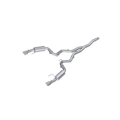 MBRP Exhaust - MBRP Exhaust S7274409 T409 3" Cat-Back Dual Split Exit w/Muffler 15-26 Mustang