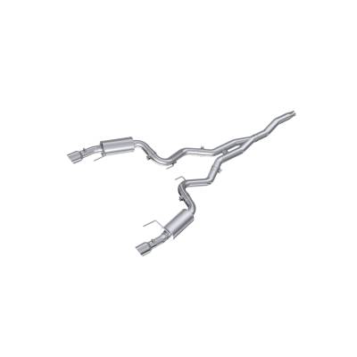 MBRP Exhaust - MBRP Exhaust S7274AL AL 3" Cat-Back Dual Split Rear Exit w/Muffler 15-26 Mustang
