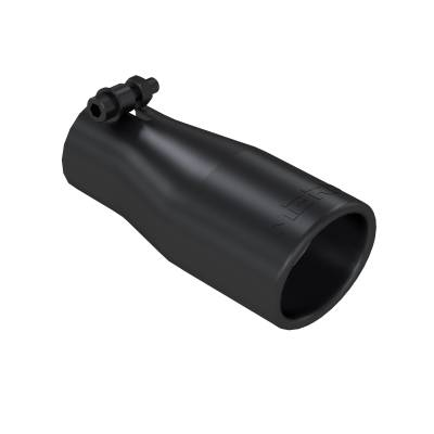 MBRP Exhaust - MBRP Exhaust T5116BLK Black T304 SS 2.5" In Single Wall Rolled End 3.75" Out Tip