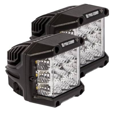 Pro Comp Suspension - Pro Comp Suspension 76411P 2"x2" Wide Angle Cube LED Combo PAIR Black
