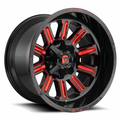 Fuel 1PC - Fuel Off Road D621 HARDLINE 18x9 5x5.5 5x150 1mm Gloss Black/Red D62118907050