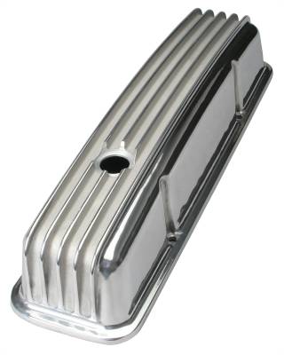 Trans-Dapt Performance - Trans-Dapt 6602 Aluminum Finned Style Retro Valve Cover Tall 58-86 Chevy 283-350