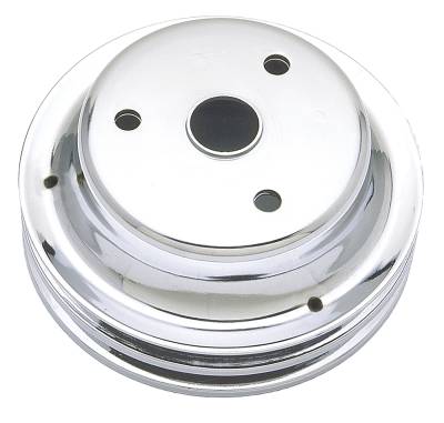 Trans-Dapt Performance - Trans-Dapt Performance 9607 Crankshaft Pulley 2 Groove Chevy 283-350 Long Chrome