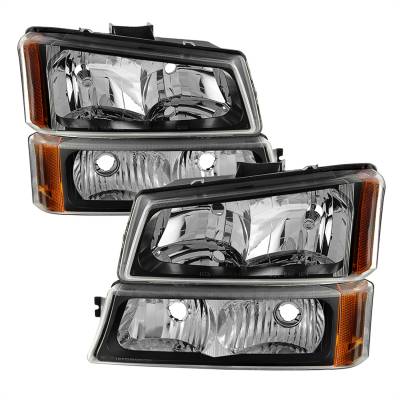 Spyder Auto - xTune Auto 5069801 Crystal Front Headlight/Bumper Light Kit Black/Clear