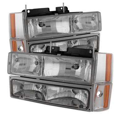 xTune Auto - xTune Auto 5077424 Crystal Front Headlight Kit Chrome/Clear