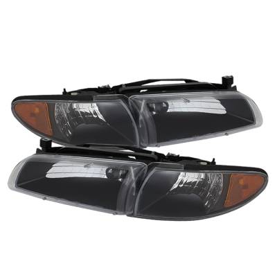 xTune Auto - xTune Auto 9023347 Crystal Front Headlight Kit Black/Clear