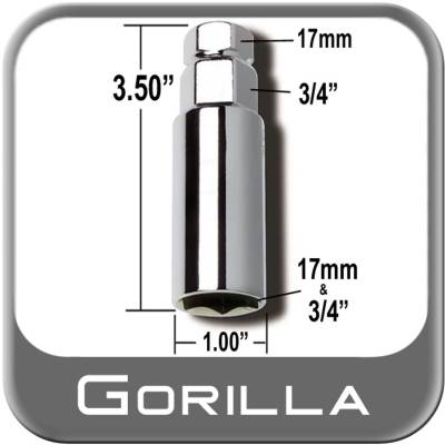 Gorilla Automotive - Gorilla 1734DS Lug Wrench Adapter Thin Wall 17 x 3/4" Dual Socket