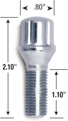 Gorilla Automotive - Gorilla 17179SD Small Diameter Lug Bolt Chrome 12mm x 1.50 Thread 1.1"/28