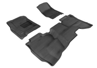 3D MAXpider - MAXpider L1CH03901509 Kagu Floor Mat Front/Rear Black Silverado Double Cab